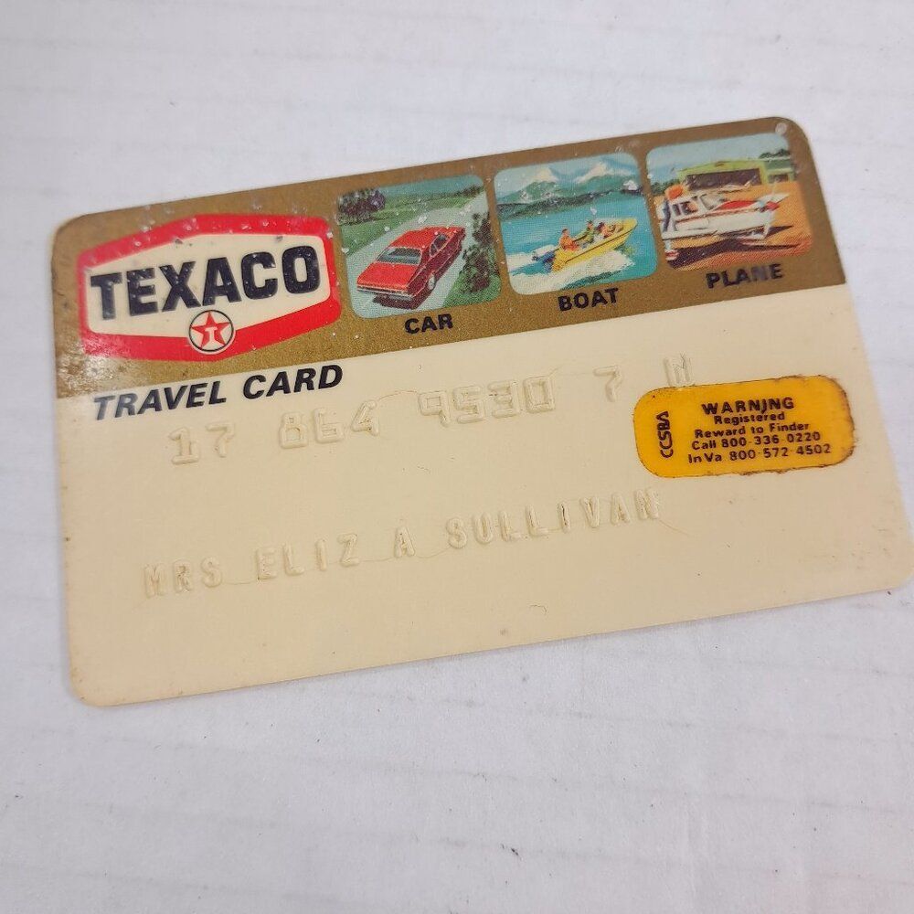 Vintage Texaco Travel Card‎ Oil Gas Car Boats Plane Illustrated Vehicles